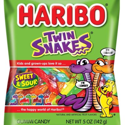 Haribo Twin Snakes Sweet & Sour Gummi Candy (5 oz)